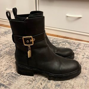 Coach Lacey Leather black booties size 11 (Orig. $275)